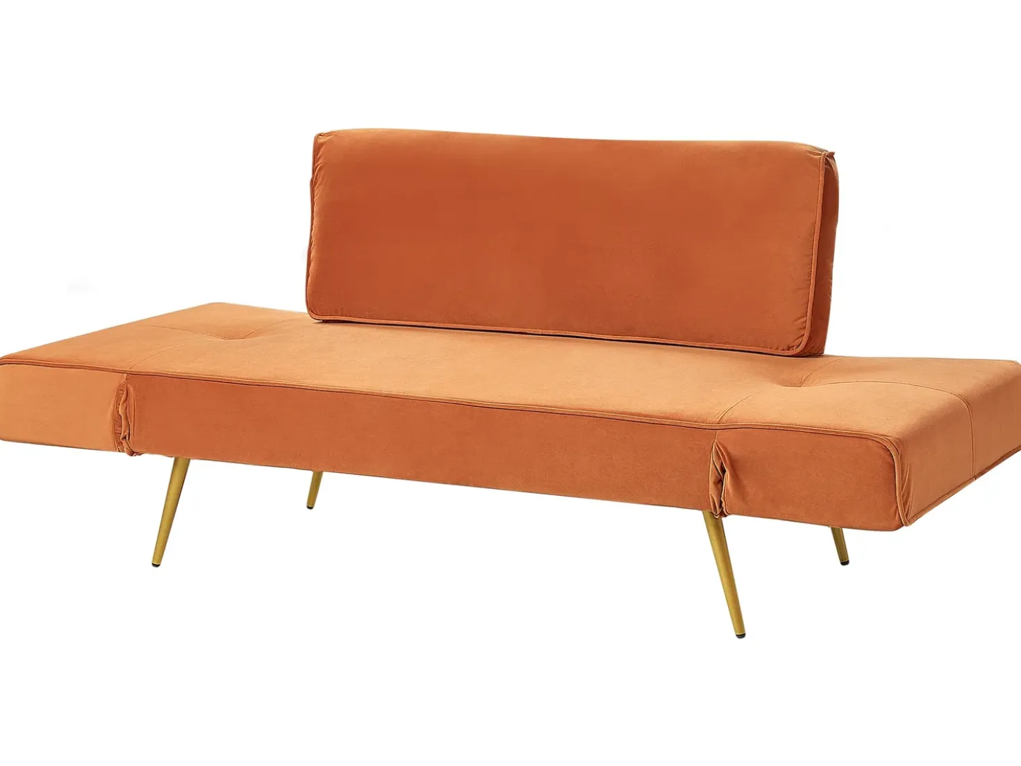 Divano letto 2 posti SAARELA Velluto Arancione