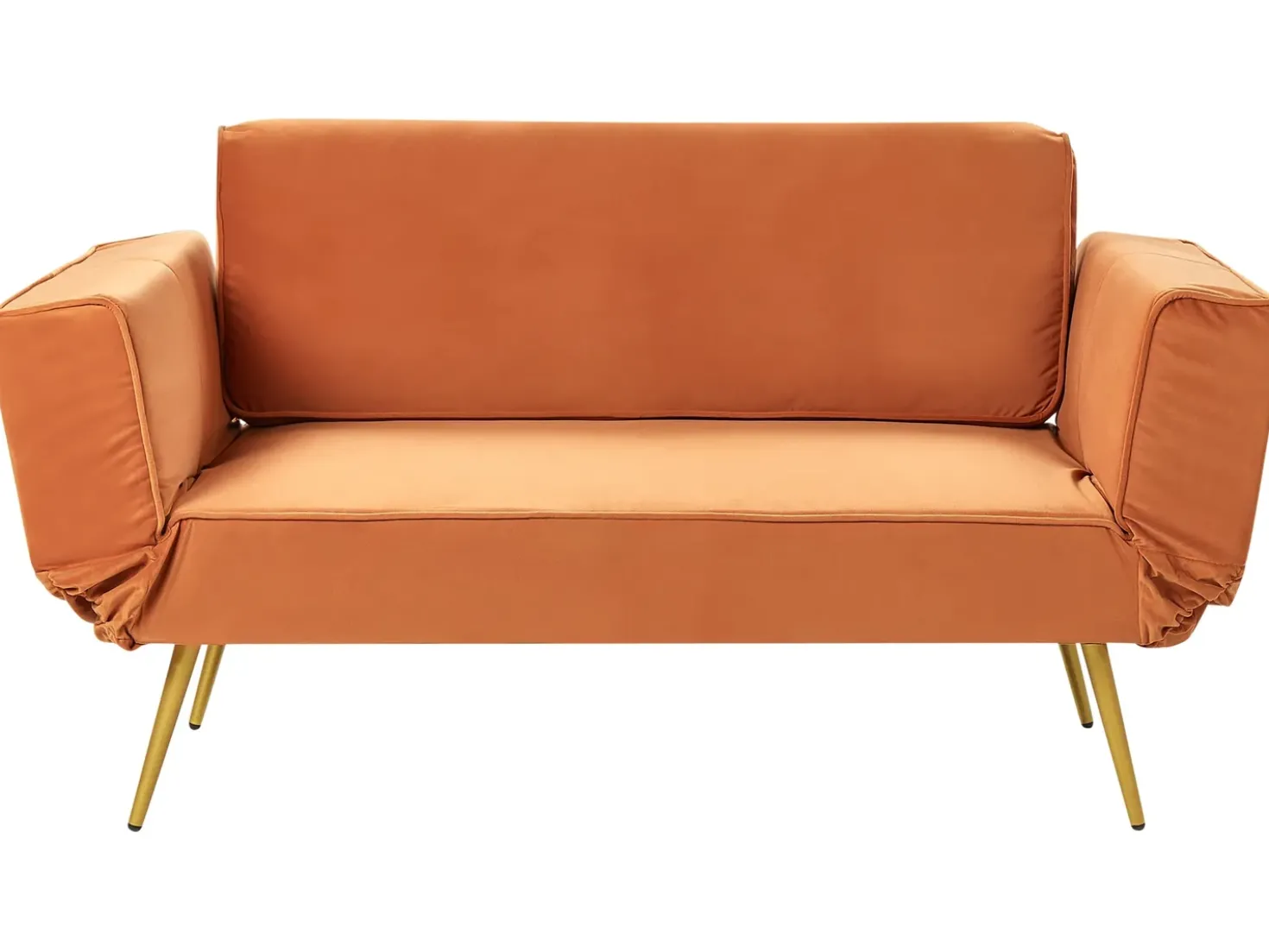 Divano letto 2 posti SAARELA Velluto Arancione
