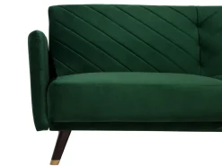 Divano letto 3 posti SENJA Velluto Verde smeraldo