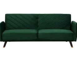 Divano letto 3 posti SENJA Velluto Verde smeraldo