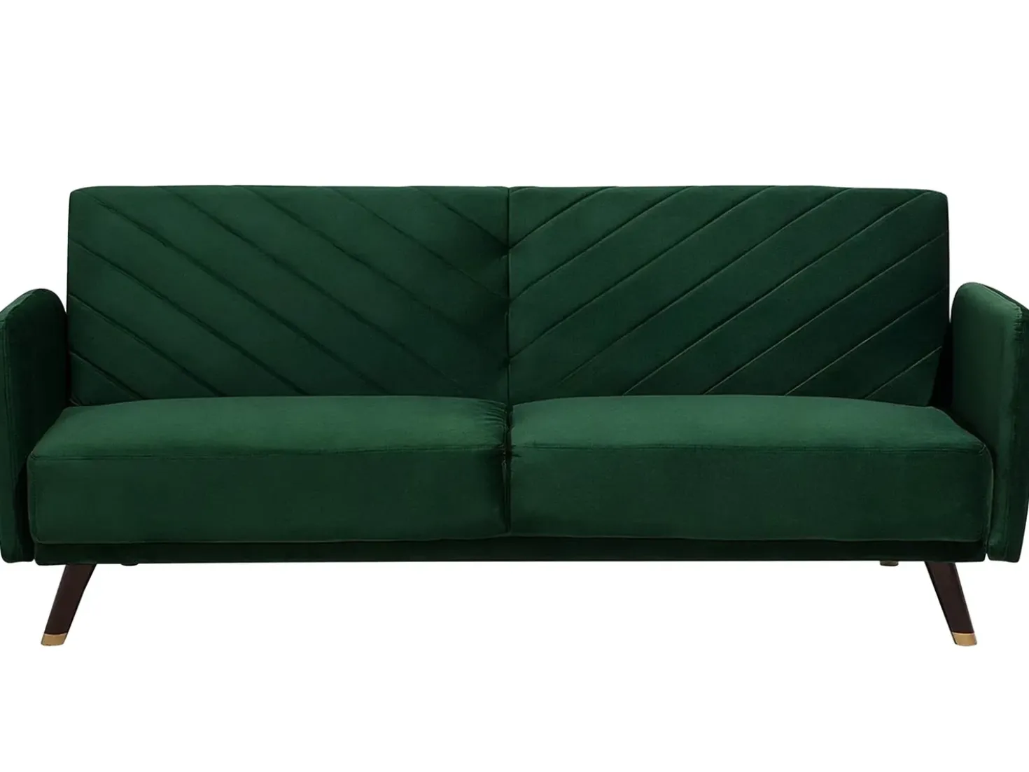 Divano letto 3 posti SENJA Velluto Verde smeraldo