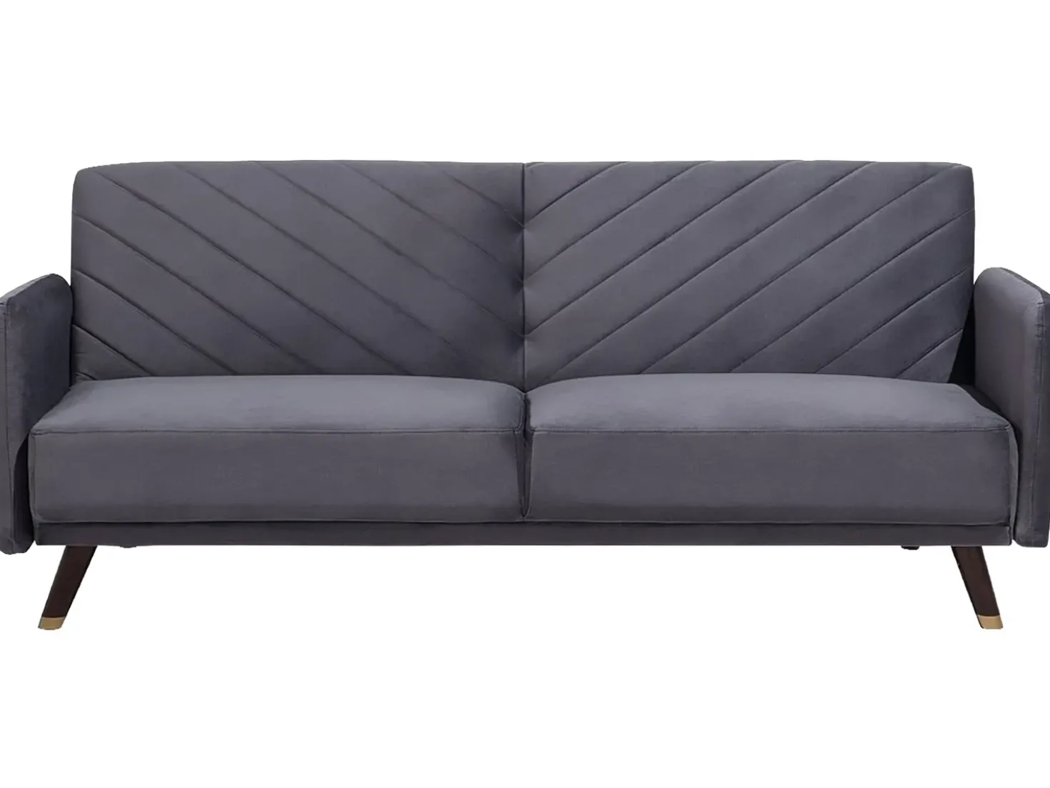 Divano letto 3 posti SENJA Velluto Grigio