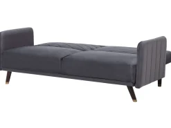Divano letto 3 posti SENJA Velluto Grigio