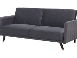 Divano letto 3 posti SENJA Velluto Grigio