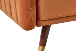 Divano letto 3 posti SENJA Velluto Arancione
