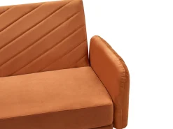 Divano letto 3 posti SENJA Velluto Arancione