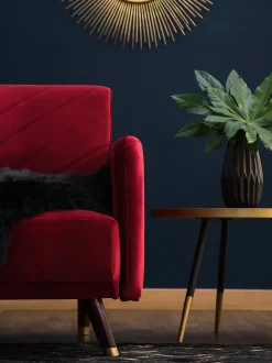 Divano letto 3 posti SENJA Velluto Rosso scuro