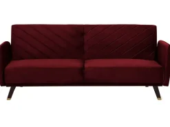Divano letto 3 posti SENJA Velluto Rosso scuro