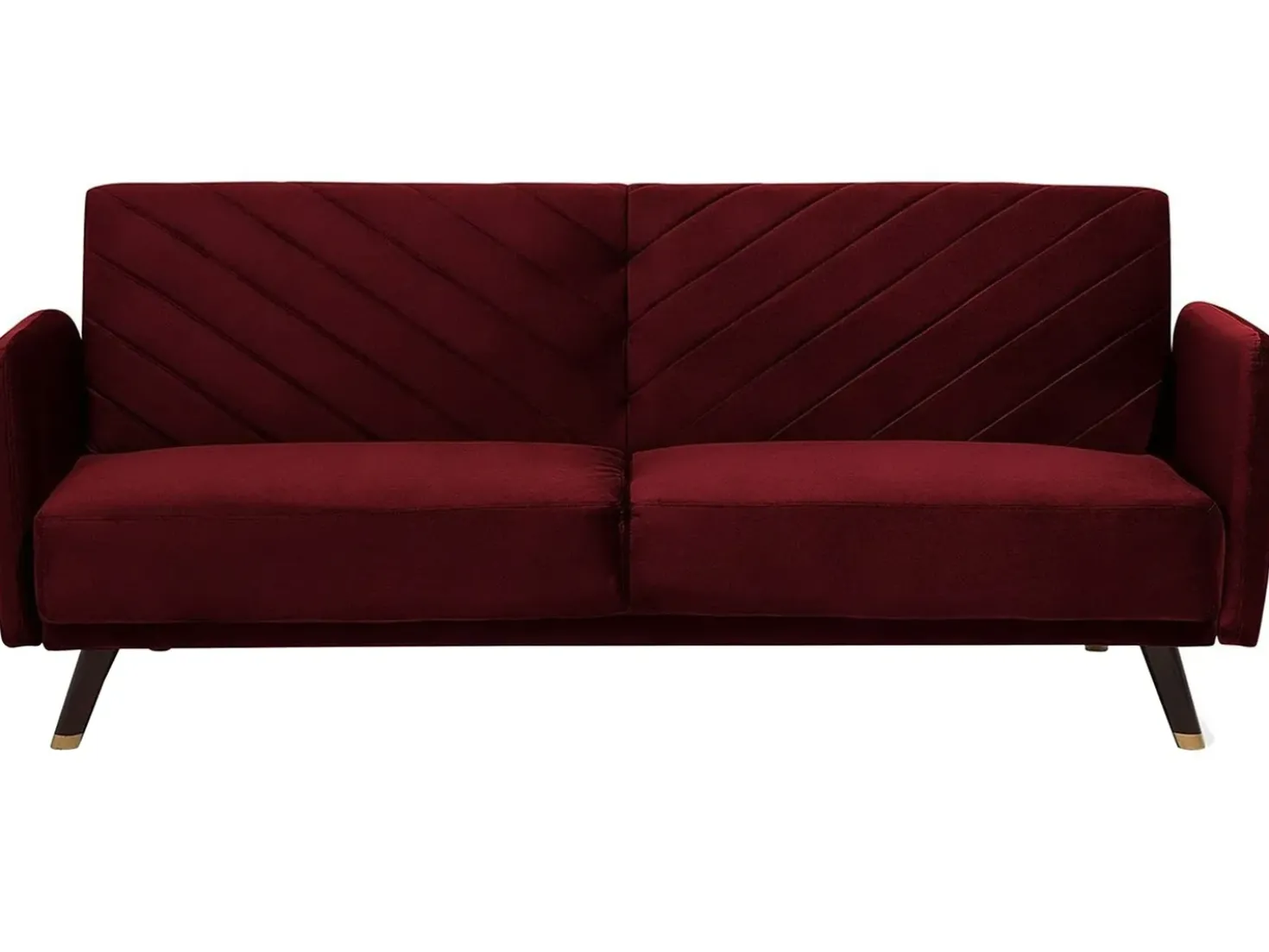 Divano letto 3 posti SENJA Velluto Rosso scuro