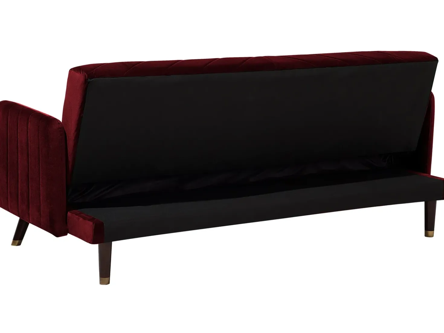 Divano letto 3 posti SENJA Velluto Rosso scuro