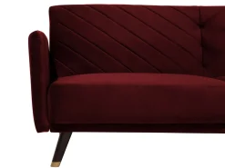 Divano letto 3 posti SENJA Velluto Rosso scuro