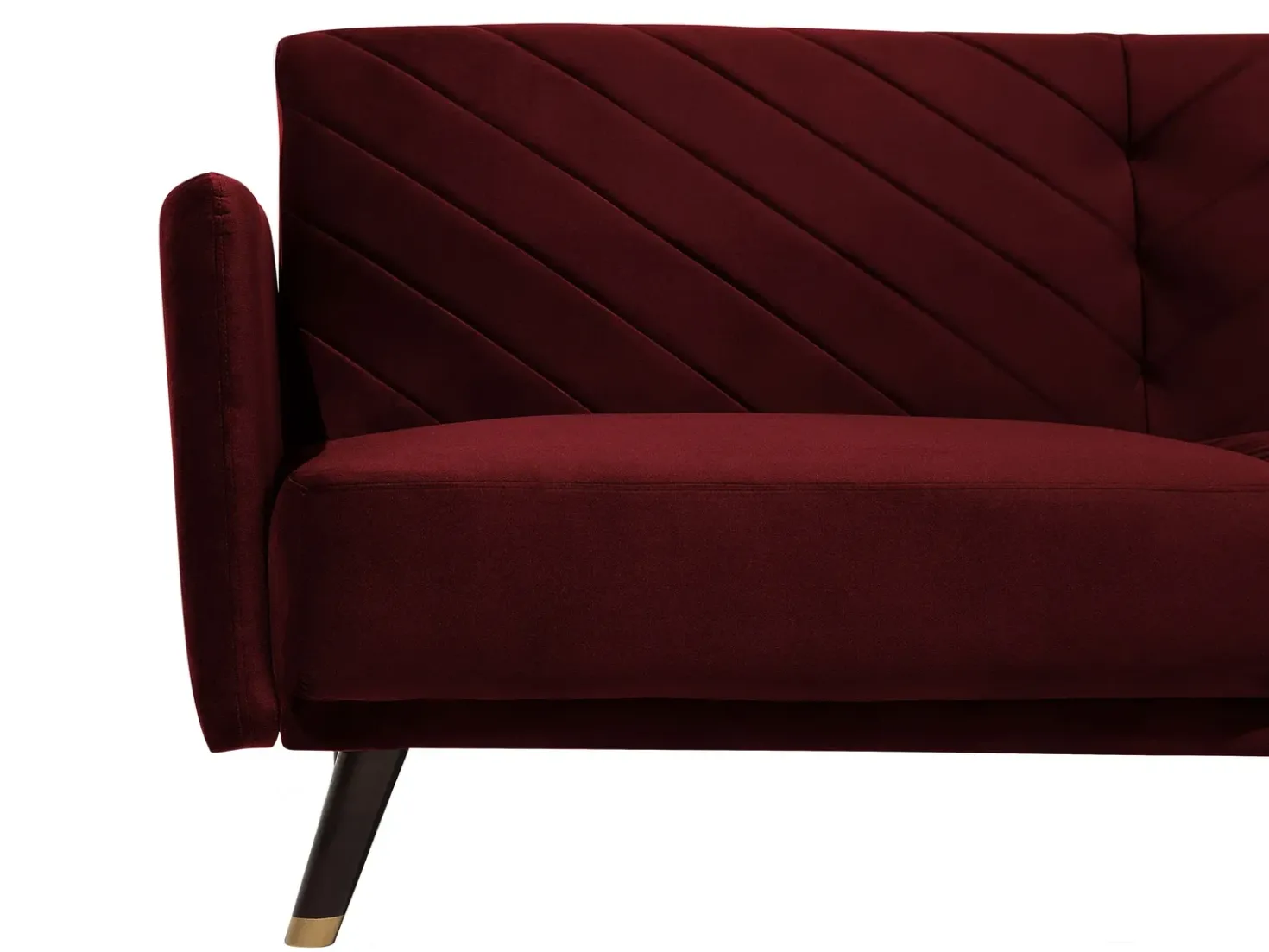 Divano letto 3 posti SENJA Velluto Rosso scuro