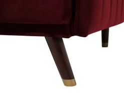 Divano letto 3 posti SENJA Velluto Rosso scuro