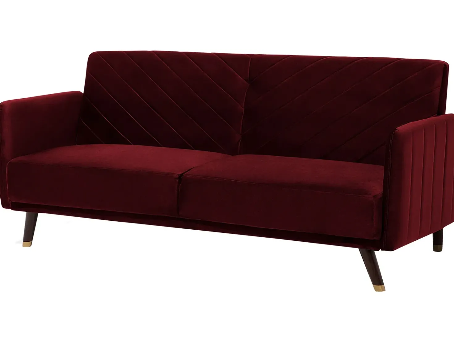 Divano letto 3 posti SENJA Velluto Rosso scuro