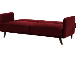 Divano letto 3 posti SENJA Velluto Rosso scuro
