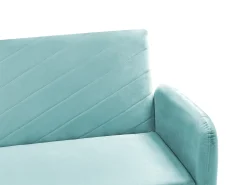 Divano letto 3 posti SENJA Velluto Azzurro