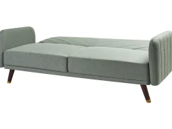 Divano letto 3 posti SENJA Lino sintetico Verde chiaro