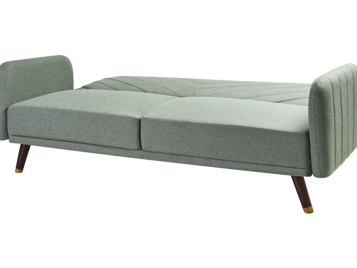 Divano letto 3 posti SENJA Lino sintetico Verde chiaro