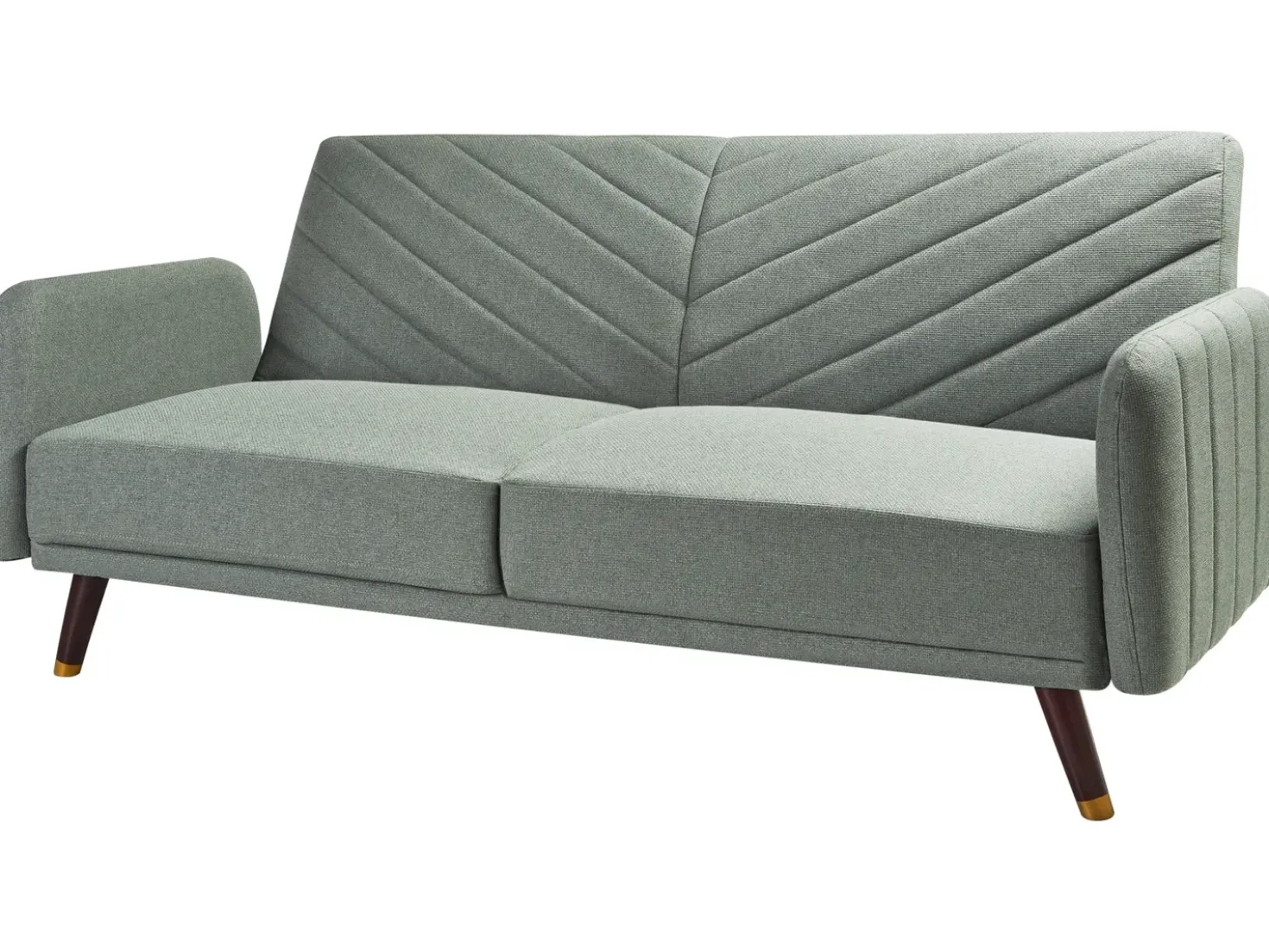 Divano letto 3 posti SENJA Lino sintetico Verde chiaro