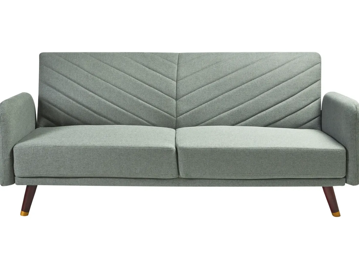 Divano letto 3 posti SENJA Lino sintetico Verde chiaro