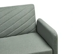 Divano letto 3 posti SENJA Lino sintetico Verde chiaro