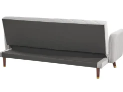 Divano letto 3 posti SENJA Velluto Grigio chiaro