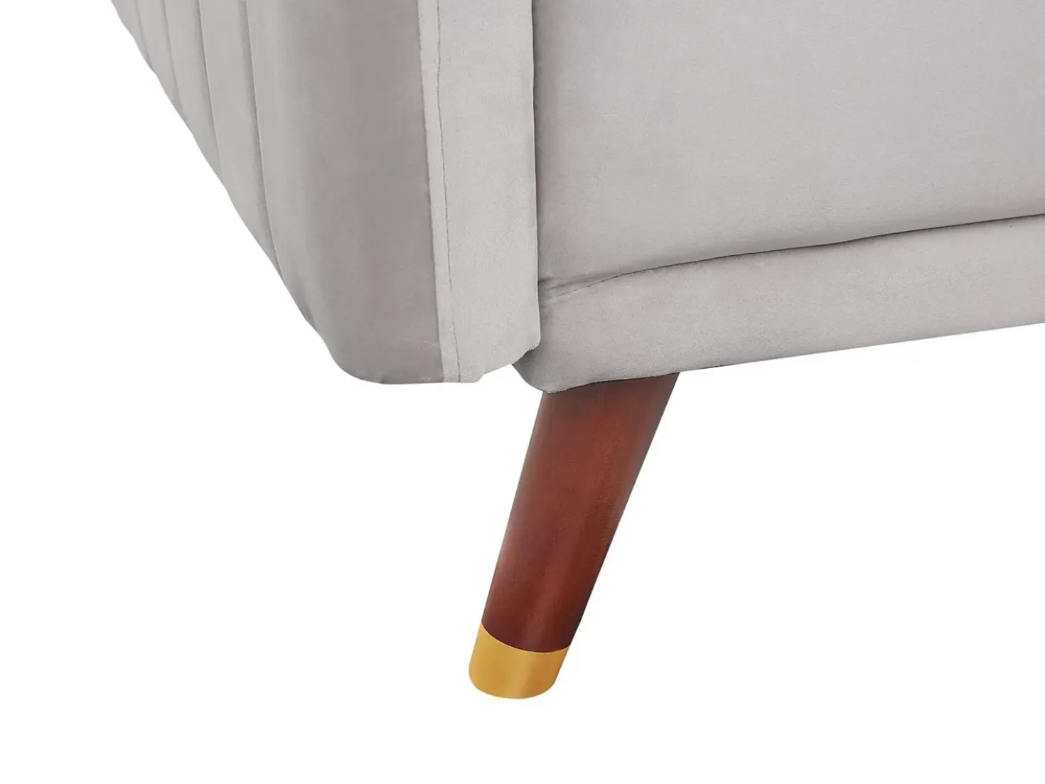 Divano letto 3 posti SENJA Velluto Grigio chiaro