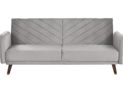 Divano letto 3 posti SENJA Velluto Grigio chiaro
