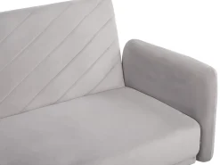 Divano letto 3 posti SENJA Velluto Grigio chiaro