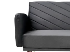 Divano letto 3 posti SENJA Velluto Nero