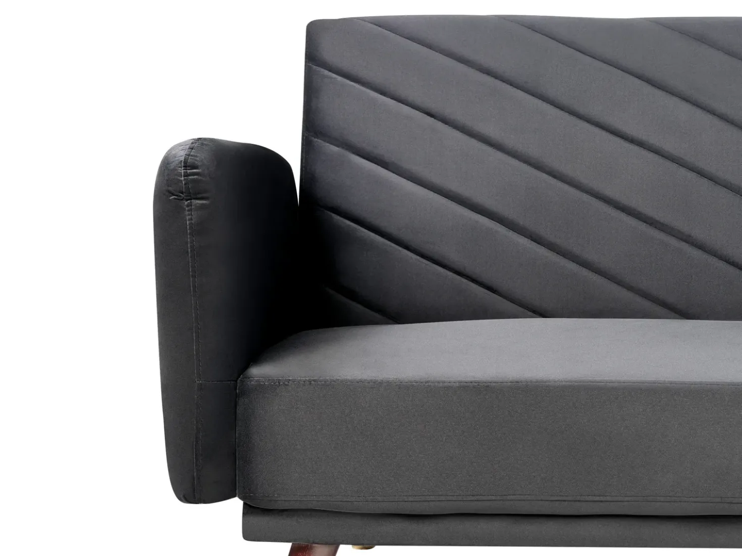 Divano letto 3 posti SENJA Velluto Nero