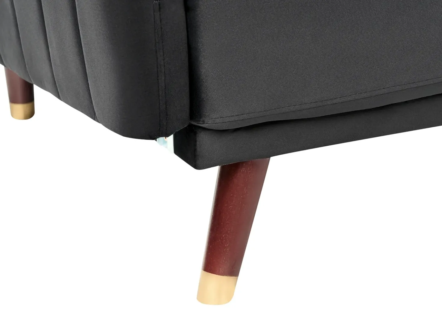 Divano letto 3 posti SENJA Velluto Nero