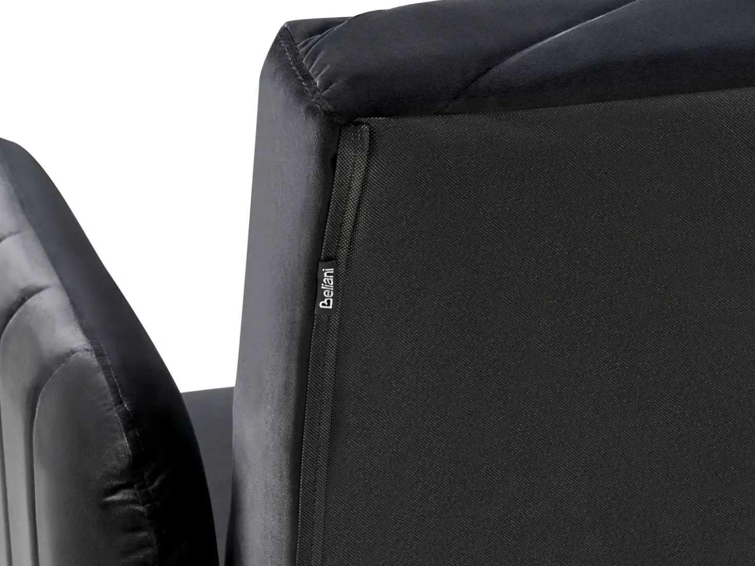 Divano letto 3 posti SENJA Velluto Nero
