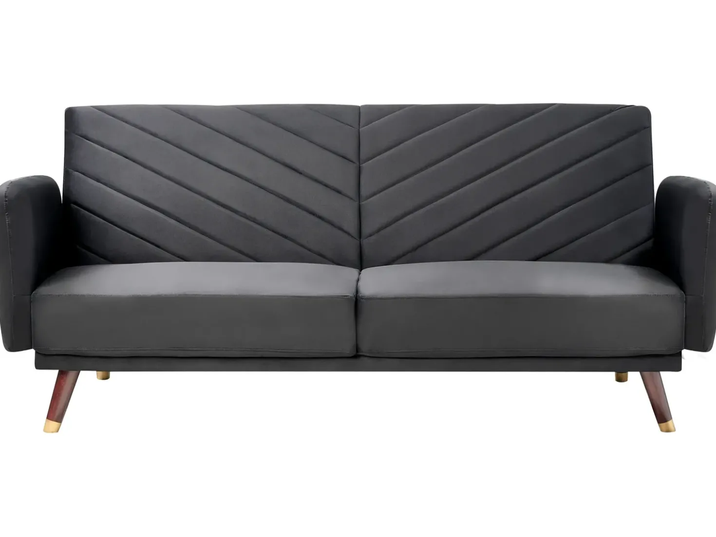 Divano letto 3 posti SENJA Velluto Nero