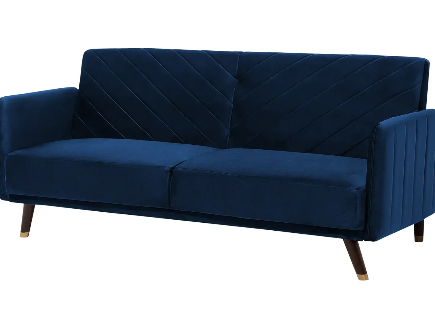Divano letto 3 posti SENJA Velluto Blu marino