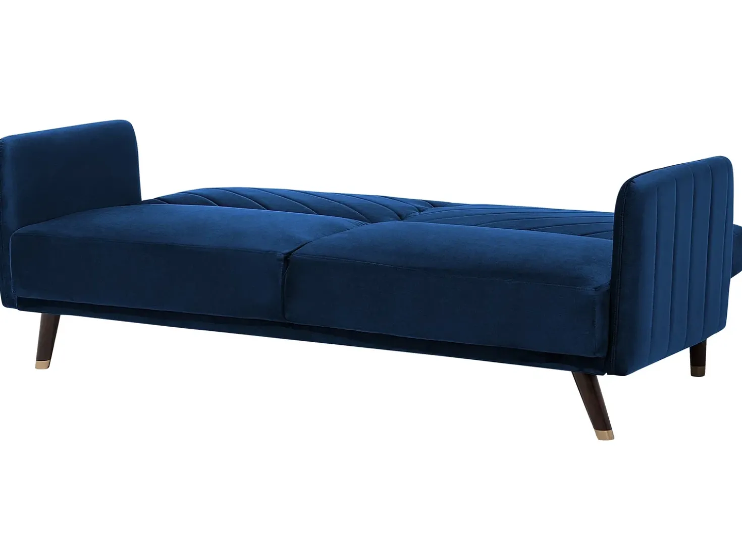 Divano letto 3 posti SENJA Velluto Blu marino