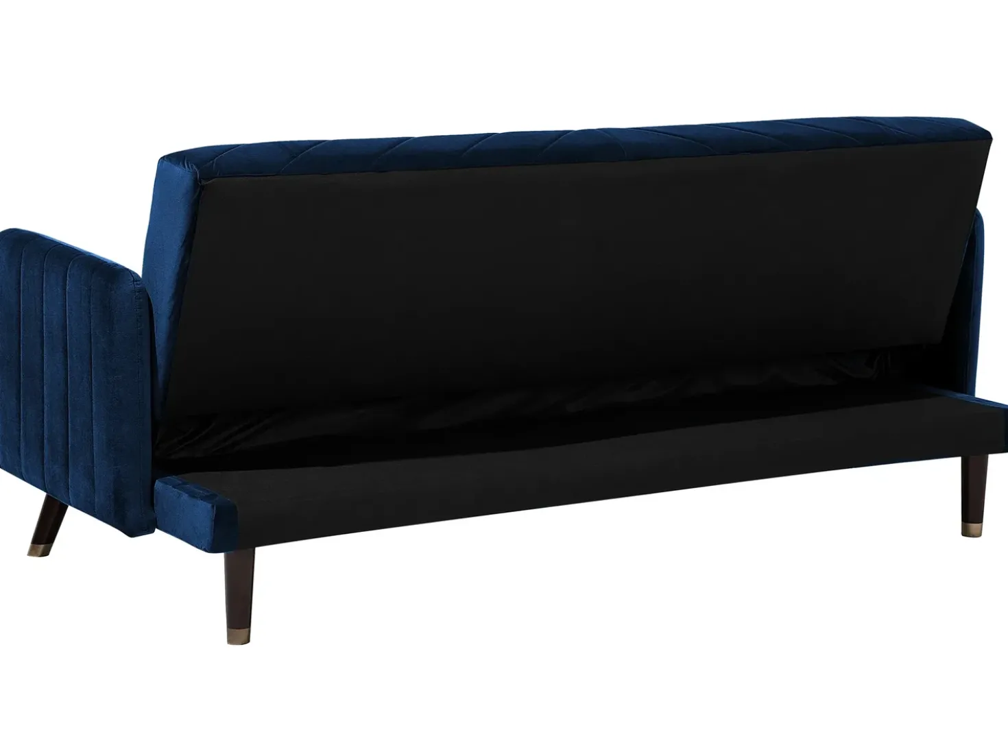 Divano letto 3 posti SENJA Velluto Blu marino