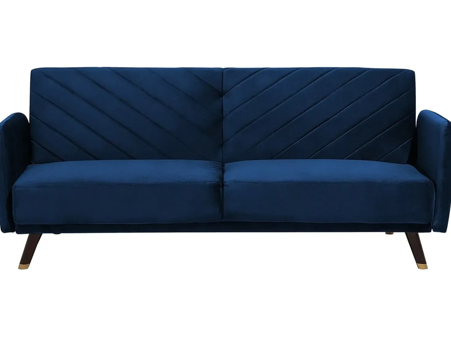 Divano letto 3 posti SENJA Velluto Blu marino