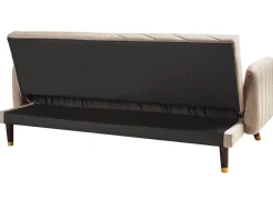 Divano letto 3 posti SENJA Lino sintetico Marrone chiaro