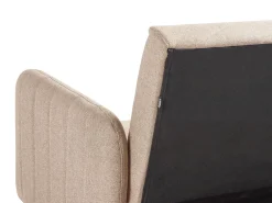 Divano letto 3 posti SENJA Lino sintetico Marrone chiaro