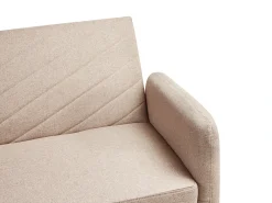 Divano letto 3 posti SENJA Lino sintetico Marrone chiaro