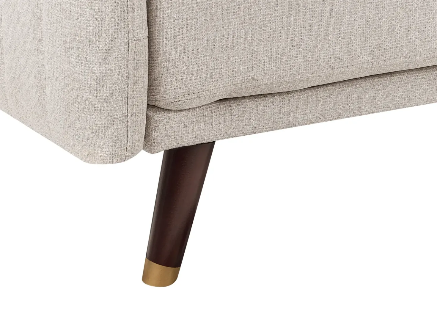 Divano letto 3 posti SENJA Lino sintetico Beige chiaro