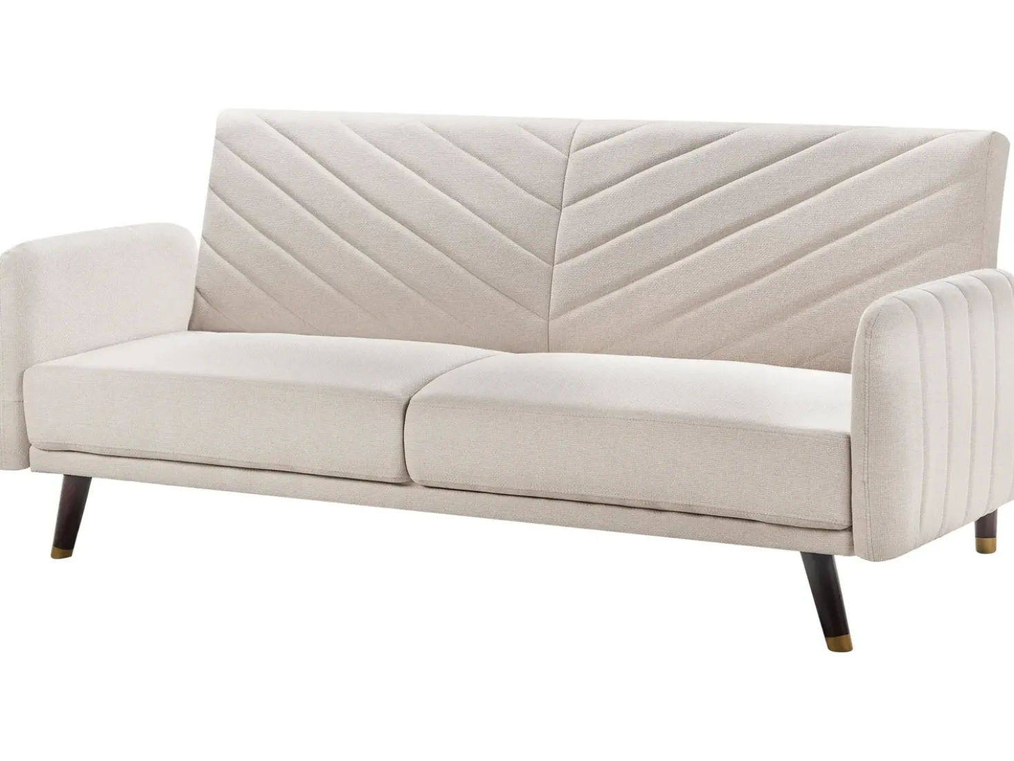 Divano letto 3 posti SENJA Lino sintetico Beige chiaro