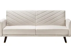 Divano letto 3 posti SENJA Lino sintetico Beige chiaro