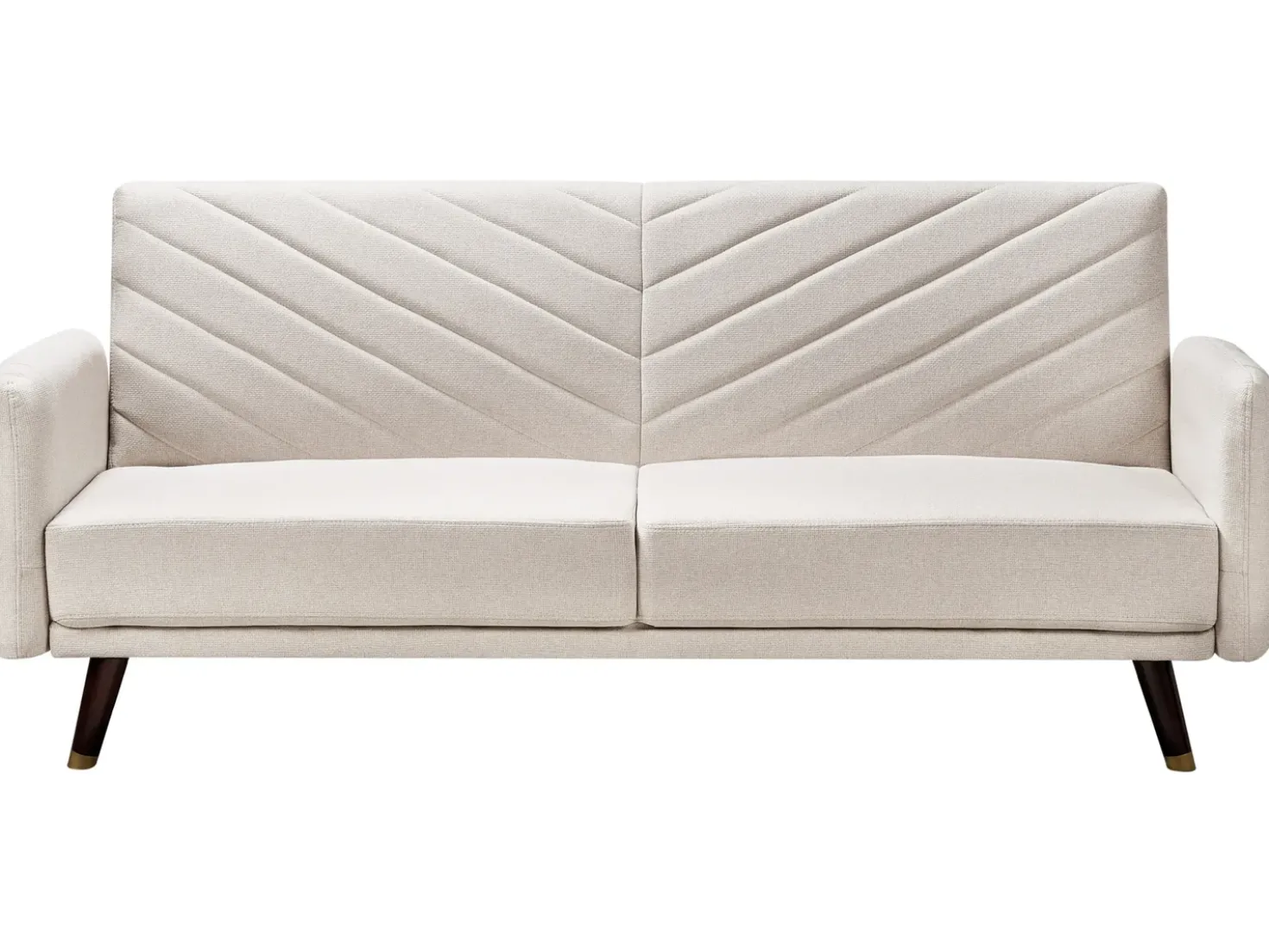 Divano letto 3 posti SENJA Lino sintetico Beige chiaro