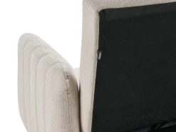 Divano letto 3 posti SENJA Lino sintetico Beige chiaro