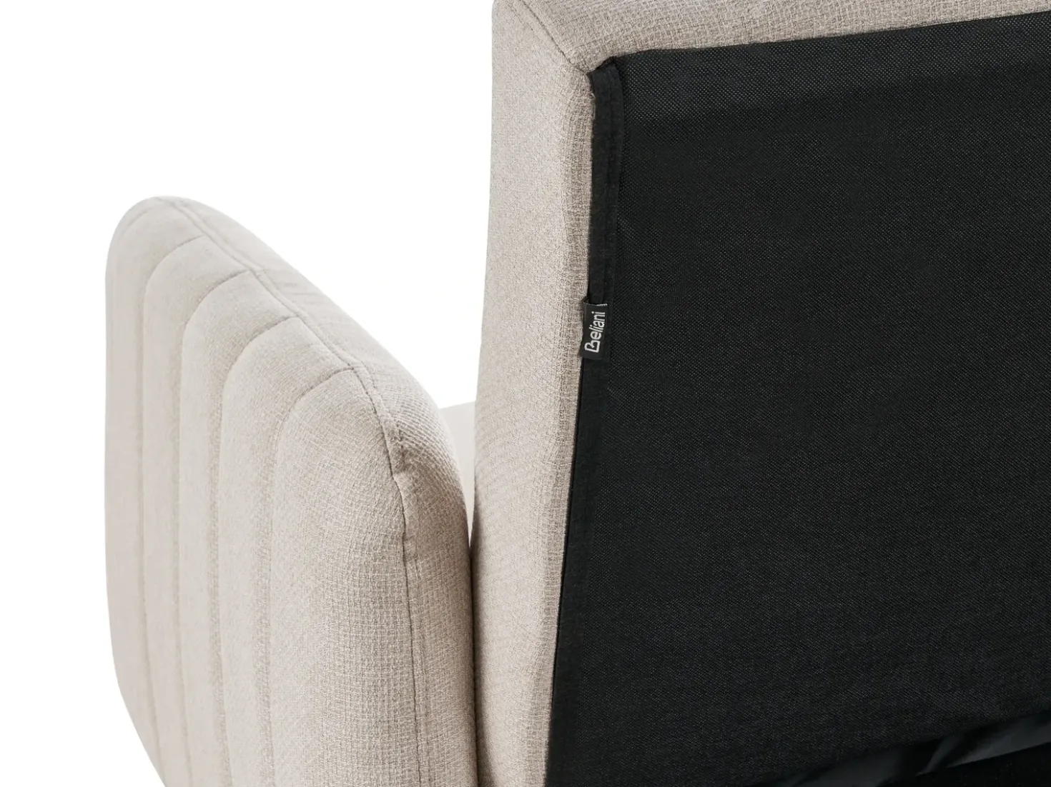 Divano letto 3 posti SENJA Lino sintetico Beige chiaro