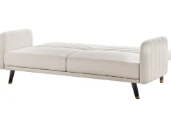 Divano letto 3 posti SENJA Lino sintetico Beige chiaro