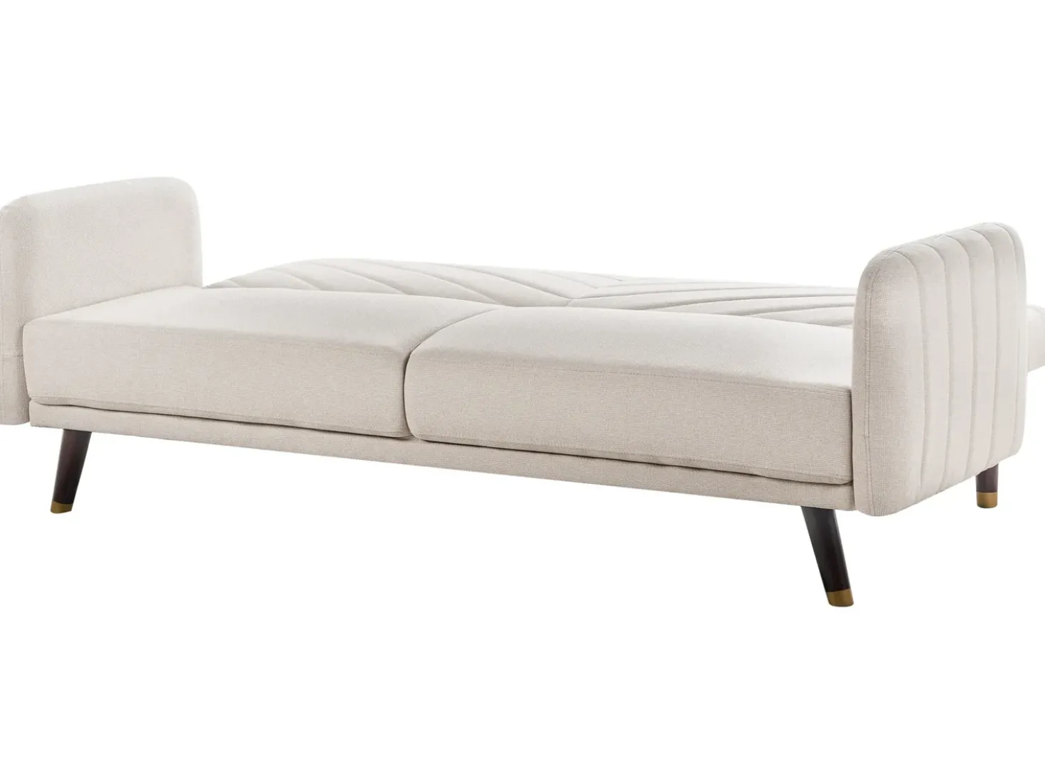 Divano letto 3 posti SENJA Lino sintetico Beige chiaro