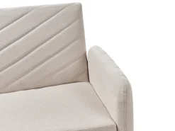 Divano letto 3 posti SENJA Lino sintetico Beige chiaro